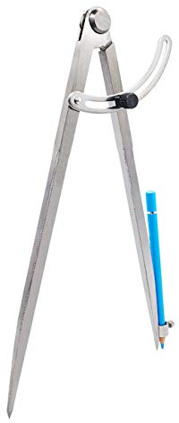 ZLKSKER Compás profesional para carpintería de 10 pulgadas con portalápices, divisor con cerradura para carpintero, compás para trabajar el cuero, dibujo geométrico