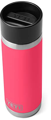 YETI Rambler 18 oz Bottle, Stainless Steel, Vacuum Insulated, with Hot Shot Cap, Bimini Pink