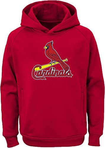 Outerstuff MLB Kapuzenpulli für Jugendliche (8-20), Team-Farbe, Polyester, Performance Primary Logo, Pullover, St. Louis Cardinals Rot, 14-16