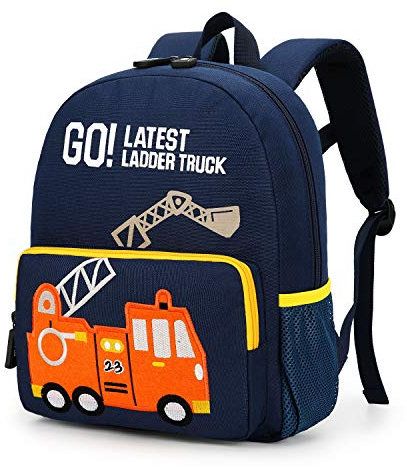 willikiva Auto Dinosaurier Kleinkind Kinder Rucksack für Jungen und Mädchen Kinder Wasserdichte Vorschule Tasche (Bagger)