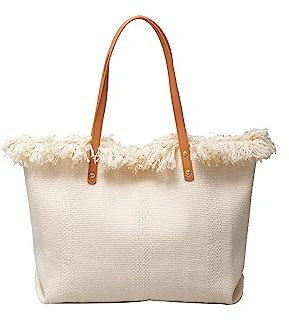 CORIOS Borsa a Mano in Tela Borse a Spalla Donna Alta Capacità Borsa Spiaggia Bohemien Borse Tote Casuale Borse a Tracolla con Nappe per Viaggio Vacanza Uso Quotidiano Beige