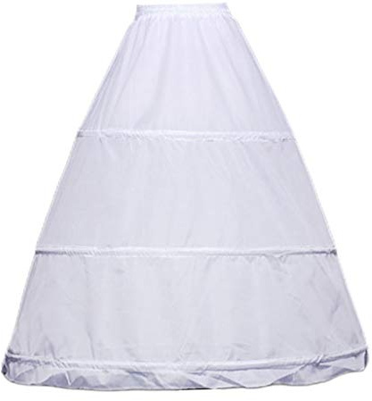 YANGLY Femmes Jupon Réglable Cordon Taille Mariage Robe De Mariée A-Ligne 3 Cerceaux Blanc Polyester 80-85cm