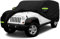 100% Waterproof Car Cover for Jeep Wrangler 2 Door, Outdoor Full Car Cover All Weather Protection Wrangler Covers for CJ,YJ, TJ & JK 2 Door with Driver Door Zipper (Black, 2 door)