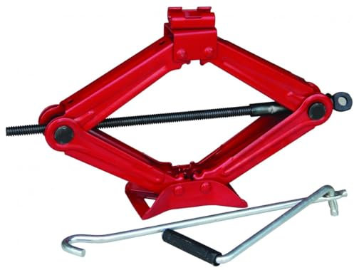 CRIC A PANTOGRAFO CON ASTA GIREVOLE CRICK PER SOLLEVAMENTO GOMME PNEUMATICI AUTO CON MANIGLIA E BASE IN ACCIAIO UNIVERSALE FINO A 2 TONNELLATE