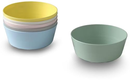home stuff Bowl for Kids - Dinnerware - Multi Colorful Reusable - for Kids, Home, Kitchen - Unbreakable Lightweight Drinking Beakers for Kids Dishwasher and Microwave Safe Plastic Bowl - Set of 6