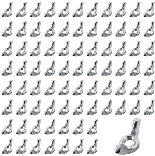 80 Stück Flügelmutter M8 Edelstahl Flügelmuttern Flügelmuttern Edelstahl Wing Nut M8 Universellen Nutzung Flügelmutter Silber Verzinkt Wing Nut Schmetterlingsmutter für Systeme Diy Werkzeuge Silber