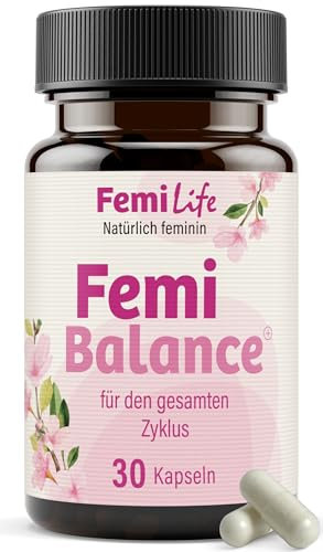 Femi Balance von FemiLife® - Hormon Balance Frauen [1 Kapsel/Tag] - Mit Mönchspfeffer, Myo Inositol + Vitamin B6 für deine Hormone Harmony während Zyklus, PCOS, PMS - 30 hochdosierte Kapseln