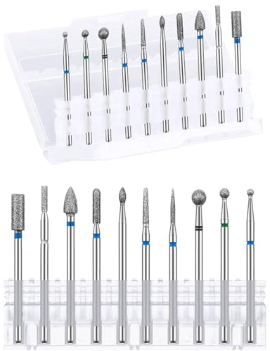 TOZBLEU Punte Fresa Unghie,10 Pezzi Punta da Trapano per Fresa Manicure Elettrica Professionale Accessori per Lucidatura,Rimozione Gel,Pelle Morta,Strumenti per Manicure,manicure e pedicure