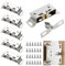SGERUFZ 6 pezzi forte scatto doppio rullo cattura porta armadio serrature con viti fermo porta per armadi cucina, chiusure a doppio rullo per armadietto, chiusura a rullo, mobili(Argento)