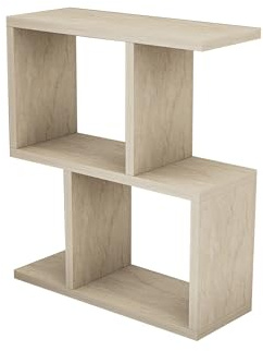 Hanah Home Elegant Side Table, travertino Color, 45 x 51,4 x 17 cm, 100% melamina, Tablero de partículas Recubierto de melamina, 18 mm de Grosor, diseño de mármol Elegante para Espacios Modernos