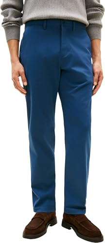 Tommy Hilfiger Uomo Pantaloni Chino Harlem Essential Twill Tapered Fit, Blu (Aegean Sea), 33W/34L