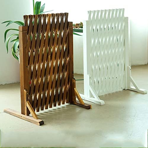 Valla telescópica divisora de habitación, valla de jardín expandible duradera, fácil de instalar, paneles de celosía de madera independientes, barrera ideal para animales y solución de límites al aire