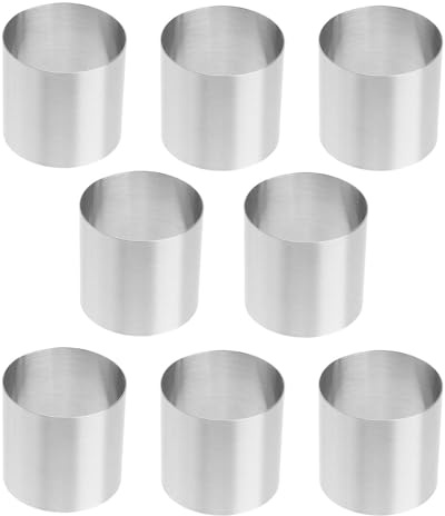 STOBAZA 8 Stück Mini Tortenringe Aus Edelstahl Runde Backringe 5.00 cm Für Kuchen Kekse Mousse-Torte Und Desserts Wiederverwendbar Leicht Zu Entformen Für Backen