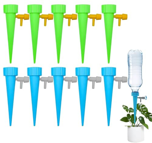10 Pièces Irrigation Goutte à Goutte Kit, Arroseurs Automatiques Plantes Irrigation Système, Dispositif D'arrosage à Vitesse Réglable pour Plantes en Pot Dans Le Jardin, Intérieur, Extérieur