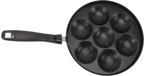 FAUOSWUK Äggpanna, 7 Håls Nonstick Stekpanna med Maifan Stone-beläggning för Omeletter, Bacon, Pannkakor, Värmebeständigt Handtag, Snabb Jämn Värmeledning, Matlagning