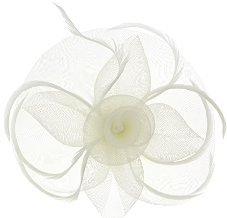 Voile Chapeau de Soirée de Mariage Barrette Fleur Coiffe Voilette Dame Fascinateur Plume Voile Chapellerie Maillé Voilette à Cheveux pour Mariage pour Mariage Party Cérémonie Accessoires pour Cheveux