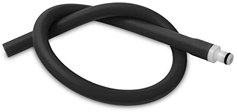 LeLuv Silicone Hose and Male Fitting for Vacuum Pumps Premium Non-Collapsible Slippery 1/4 inch Inside Diameter x 18 inch Length Matte Black