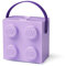 LEGO Lunch Box with Handle Lavender - Portable Lunch Box for Kids & Adults, Food Storage Container with Lid, Dishwasher Safe, Lunch Bag, Snack Box