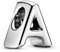 PANDORA Moments Buchstabe A - wendbares Alphabet-Charm aus Sterling-Silber mit geprägten Herzen und Perlen an der Rückseite - kompatibel mit Armbändern Moments Kollektion