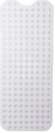Relaxdays Tappetino Antiscivolo per Vasca da Bagno, Extra Grande, con Vaschette, Lavabile, LxP: 97 x 39 cm, Trasparente