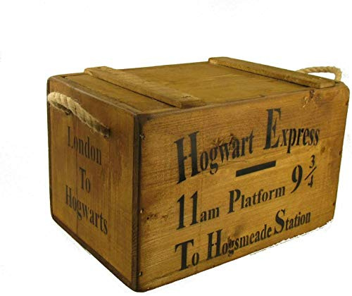Retro Collections Hogwart Express Wooden Storage Trunk Box Crate Lid Chest Large