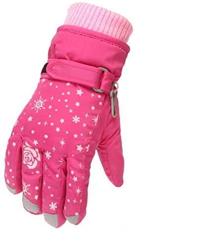 CCOOfhhc Schneehandschuhe für Kinder 4-9 Jahre Jungen Mädchen Winterhandschuhe Verdickt Winterzeit Snowboard Winter Handschuhe Einfarbige Warm Winddichte Sport Skihandschuhe