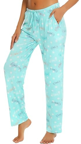 ENJOYNIGHT Women Cotton Lounge Pants Comfy Pajama Bottoms With Pockets&Drawstring(Flying,2X-Large)