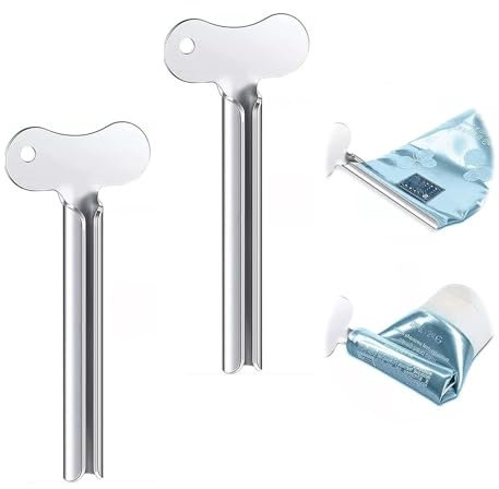 Toothpaste Tube Squeezer, Toothpaste Squeezer Metal 2PCS Tube Squeezer Key Toothpaste Useful and Practical Paint Tube Squeezers Tube Key Squeezer for Toothpaste Hair Gel Hand Cream