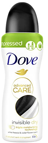 Dove Déodorant Spray Compressé Anti-Transpirant Advanced Care Invisible - Le flacon de 100ml