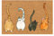 JAXICH Fußmatte Fußmatte Herzlich Willkommen Fussmatte für außen & innen Türmatte 40x60 cm Vier Katzen lustige Gesäß Bedruckte braune Klassische Polyester Bodenmatte Fußmatte für drinnen und draußen