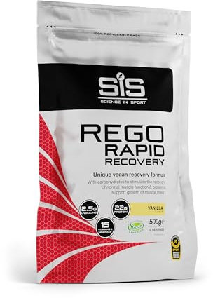 Science in Sport Rego Rapid Recovery 500g Vainilla Vegan - Bebida regeneradora en polvo con carbohidratos, proteínas, electrolitos, vitaminas y minerales, Ayuda a entrenar eficazmente