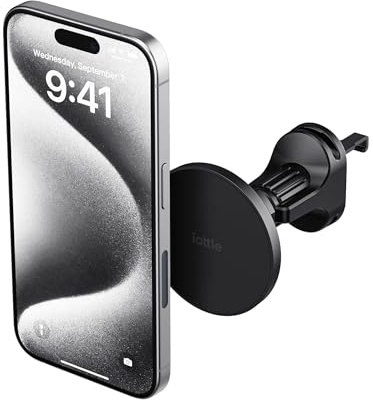 iOttie iTap 3 magnetisk luftventil bilmontering telefonhållare med magnetisk ringadapter. Kompatibel med Qi2, MagSafe, iPhone och Android smartphones