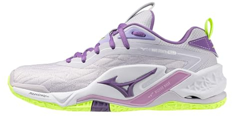 Mizuno Wave Stealth Neo 2 Unisex Volleyball Shoe | Unisex Indoor Court Shoe | White/Lavender | US Men's 8.5 | US Women's 10