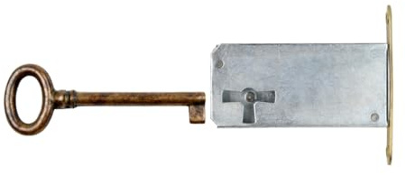 Holzando Möbelschloss Einsteckschloss mit Schlüssel Links - Dornmaß 60mm Halmlänge 52mm
