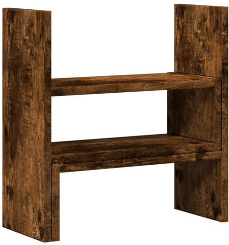 vidaXL Skrivbordshylla justerbar rökig ek 40x17x41 cm konstruerat trä