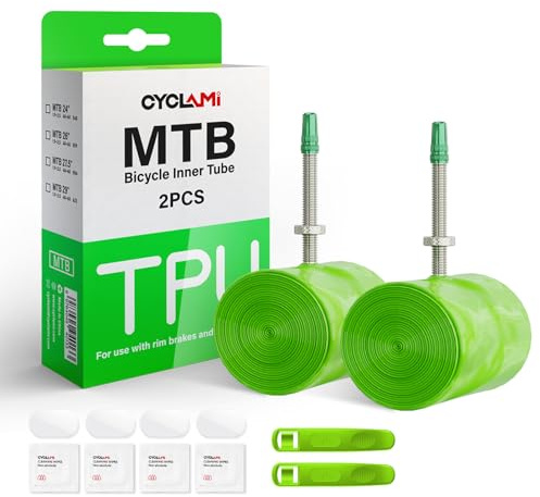 CYCLAMI Camera d aria MTB,1/2PCS Ultralight 65g TPU Camera d'aria per bici MTB Bicicletta 26 /27.5/29 X 1.9-2.5 Metallo valvola francese 45mm per Bici da montagna (2P-MTB29)
