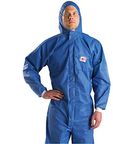 Radiation-Proof Chemical Protective Suit - Durable Blue Hooded Work Clothing for Maximum Safety - Ideal for Hazardous Environments and Protection from Contaminants