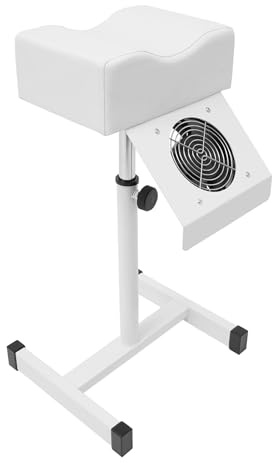 Silla de pedicura con aspiración, taburete de salón, altura ajustable, 48-68 cm, con aspiración, para cuidado de los pies, salón de uñas, cosmética, uso doméstico (blanco)