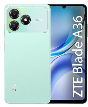 ZTE Blade A36 Smartphone 4G, Memoria 128GB, RAM 12GB (4GB+8GB memory fusion), Batteria 5000mAh, Fotocamera 8Mpx con AI, Android 15, Aqua Green