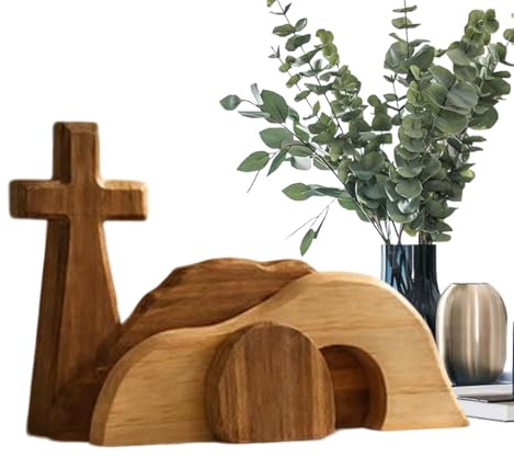Easter Tomb | Wooden Nativity Tabletop Decorations,Easter Nativity | for Church Mantle Shelf Desk Family Gathering Holiday Spring Home