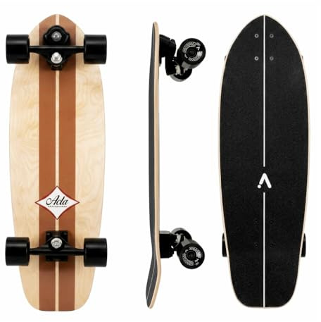 ACTA Surfskate Timber 31 - Legno naturale - Tavola da Surf-Skate in acero 7 pieghe, ideale per principianti e intermedi, per pumptrack, crociere e carving urbano (Timber)