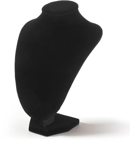 Toddmomy Support décoratif pour bijoux 20 cm en ice fleece noir, présentoir à colliers et porte-pendentifs, buste pour bijoux adapté à l'affichage en boutique et maison