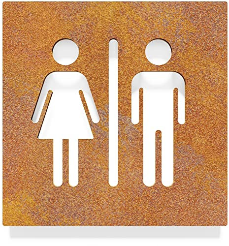 Vintage WC-Schild - selbstklebend - Retro Design Toiletten-Schild C-06-R