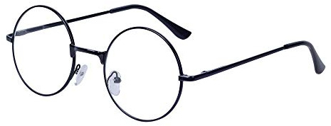 JoXiGo Reading Glasses Black for Women Men Retro Round Metal Frame Clear Lens Stylish with Glasses Case, +2.5