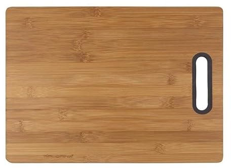 FLORINA Tagliere da Cucina in Bambù (23,5 x 30,5 cm) I Tagliere Legno con Manico in Silicone TITOLARE I Tagliere Antibatterico I Tagliere in Legno da Cucina I Tagliare Formaggio, Carne, Frutta