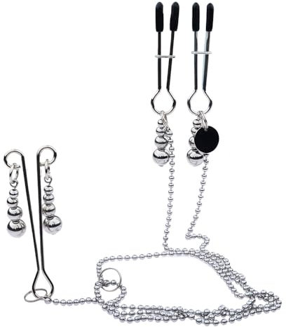 Nipple Clamps Non Piercing Adjustable Metal Nipple Clip Clamps for Men Women, Non-Piercing Metal Stimulator Nipple Clips Adult Toys