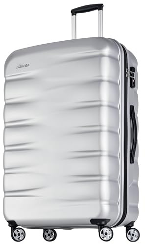 Probeetle by Eminent Koffer Voyager VII Erweiterbar 77cm 119/134L Hartgepäck Super Leicht Anti-Kratz-Hartschale 4 Doppelrollen TSA Schloss Silber