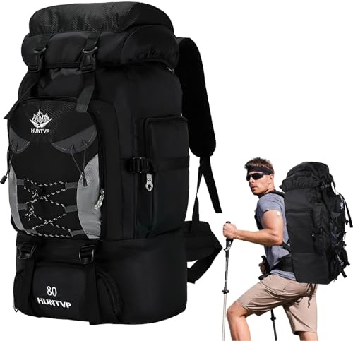 Snorthy Zaino da Trekking 80L Ultraleggero Pieghevole Impermeabile Aino Sportivo Ripiegabile Zaino Campeggio per Uomo Donna Zaino Montagna per Hiking Arrampicata Viaggio Escursione