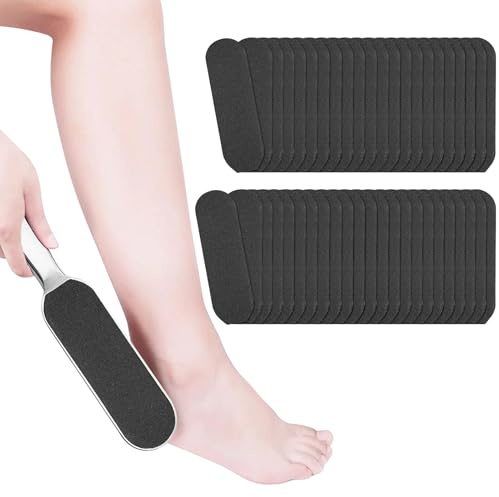 55 cuscinetti di ricambio per lima per pedicure, in acciaio inox, grana 180, autoadesivi e riutilizzabili, per rimuovere calli e pelle morta, salone di pedicure