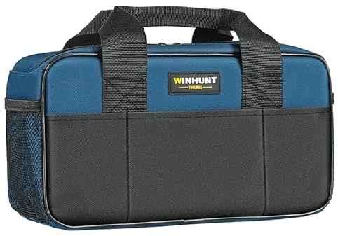 WINHUNT Sac à outils, organiseur de rangement robuste avec plusieurs poches, bleu et noir